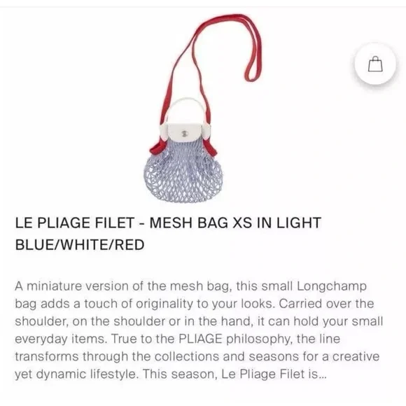 Longchamp Red and White Mesh Bag New! - Picture 3 of 8